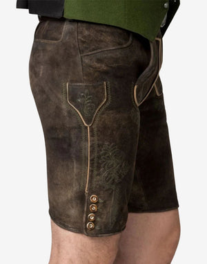 Shop alpine style lederhosen for men made with high-quality leather for Oktoberfest and authentic German celebrations.