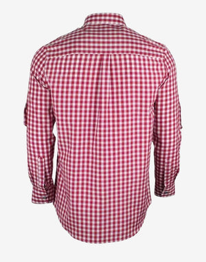 Back view of classic Bavarian Trachten shirt showing clean rear design, long sleeves and traditional Bavarian tailoring