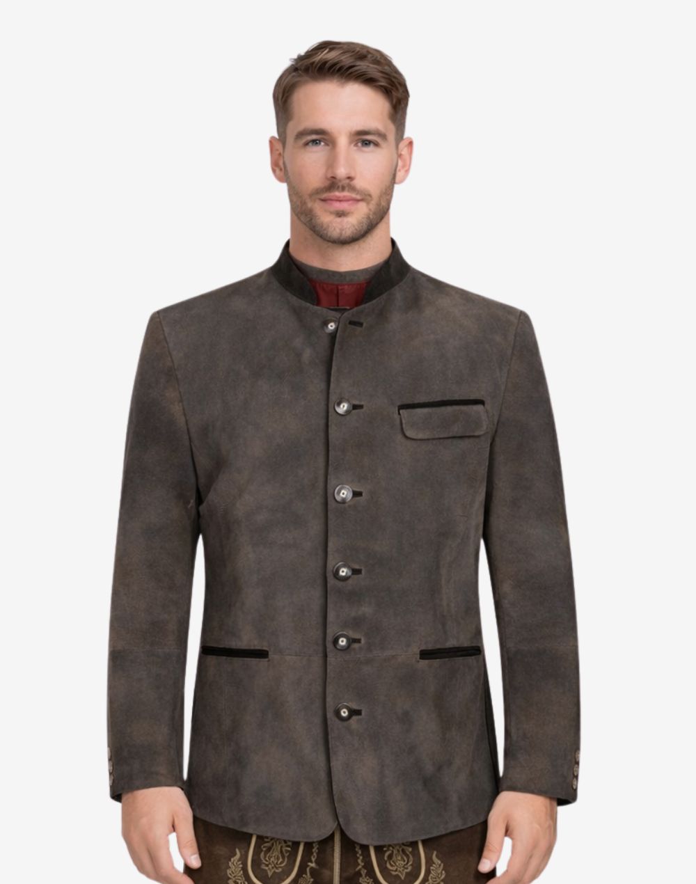 Classic German Leather Trachten Jacket – Bavarian Outfits