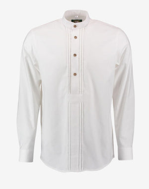 German traditional shirt for men showing clean rear design, long sleeves and traditional Bavarian tailored fit