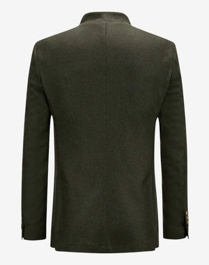 Green blazer on a white background