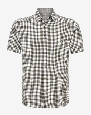 mens heritage Bavarian shirt featuring traditional button front, classic collar and authentic alpine styling