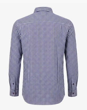 Blue and white checkered shirt on a white background