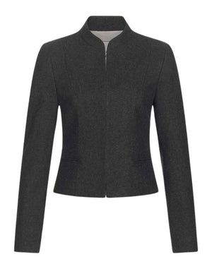 the front view of Dark gray jacket on a white background