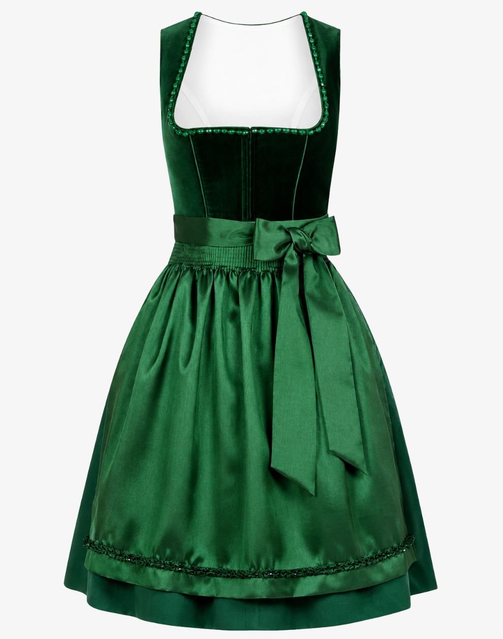Women's Forest Green Cotton Oktoberfest Dirndl Dress