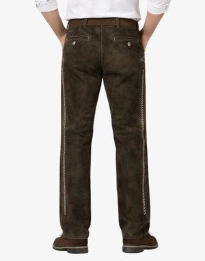 Men wearing Brown crafted Lederhosen Pants 