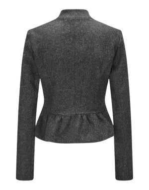 Gray peplum jacket on a white background
