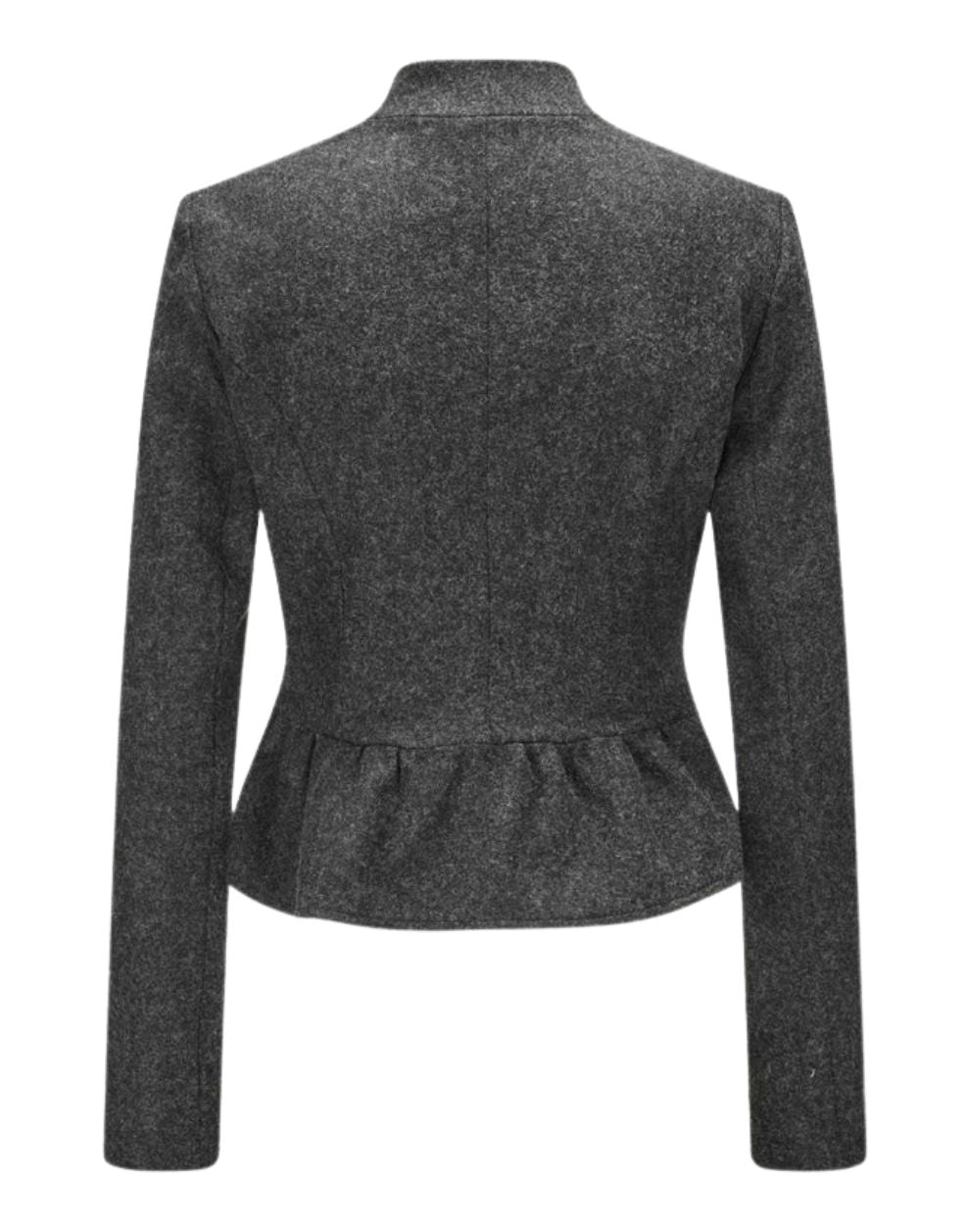 Gray peplum jacket on a white background