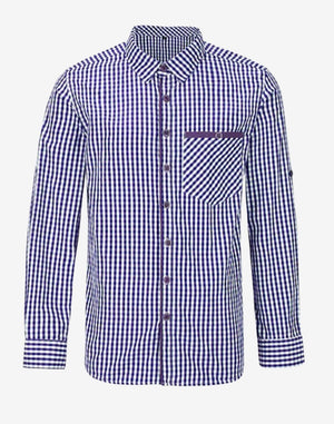 authentic Oktoberfest shirt for men featuring traditional button front, classic collar and Bavarian festival styling