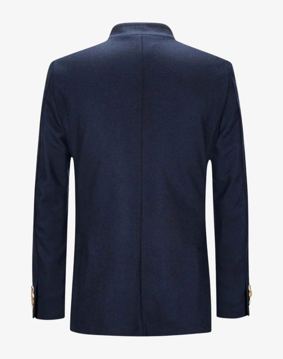 Navy blue blazer on a white background