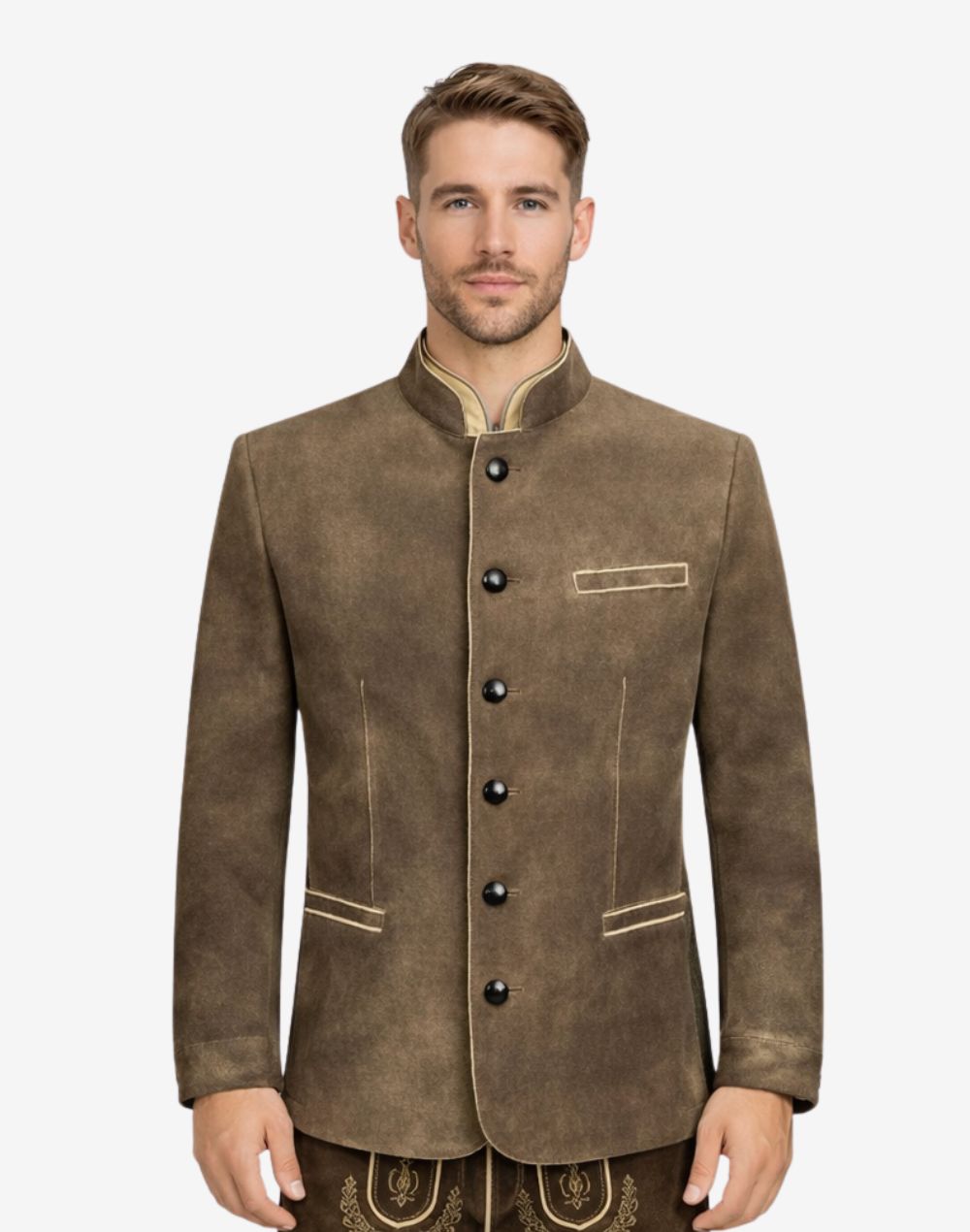 Bavarian Leather Trachten Jacket Men
