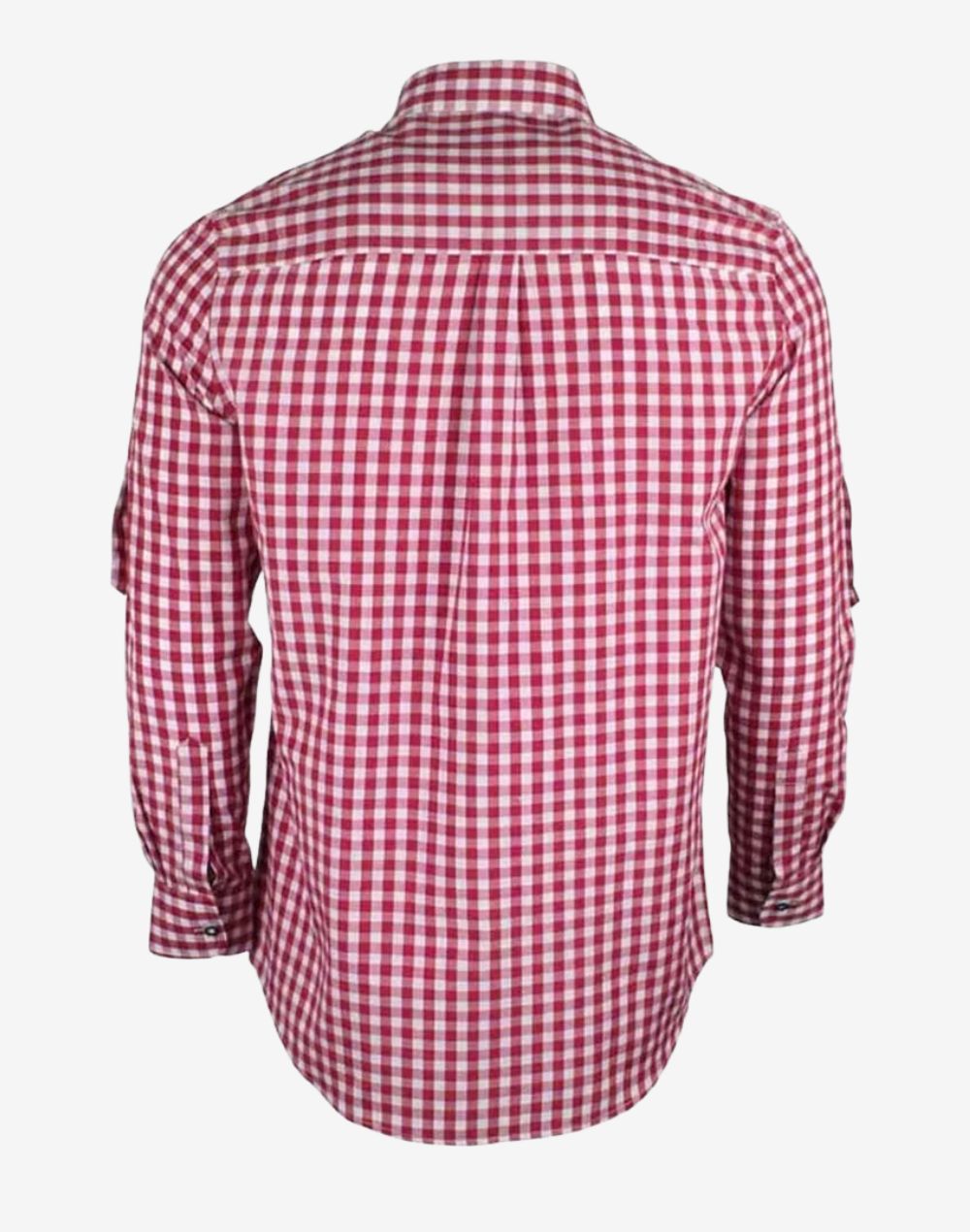 Back view of classic Bavarian Trachten shirt showing clean rear design, long sleeves and traditional Bavarian tailoring