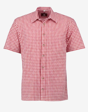 festival ready Bavarian shirt featuring button front, traditional collar and classic alpine styling suitable for events