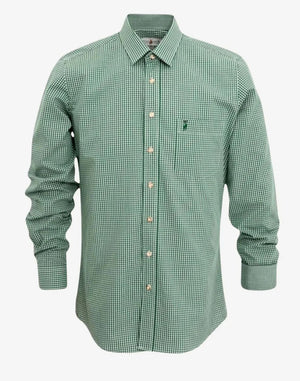 Green checkered shirt on a white background