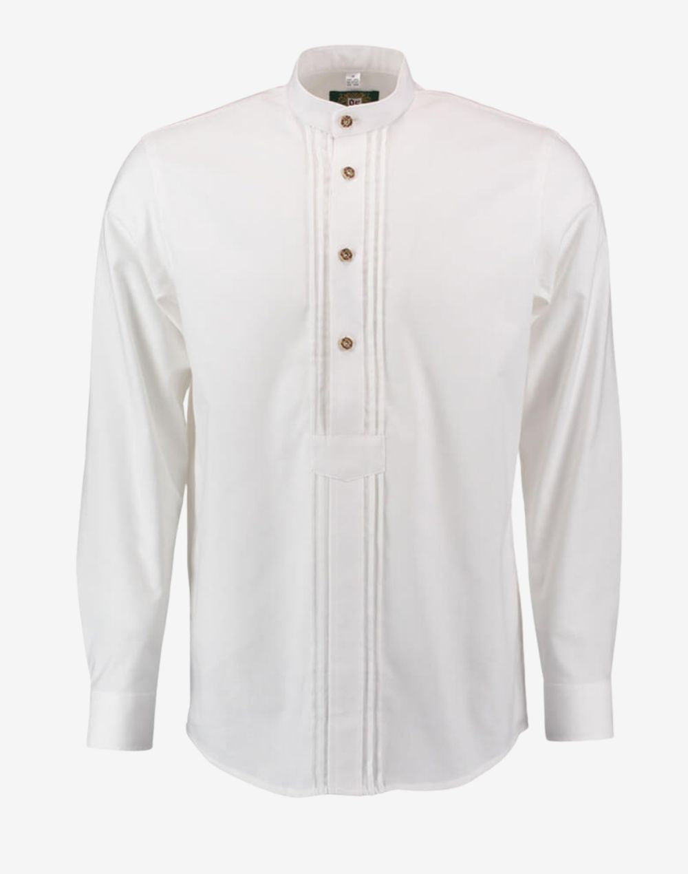 German traditional shirt for men showing clean rear design, long sleeves and traditional Bavarian tailored fit