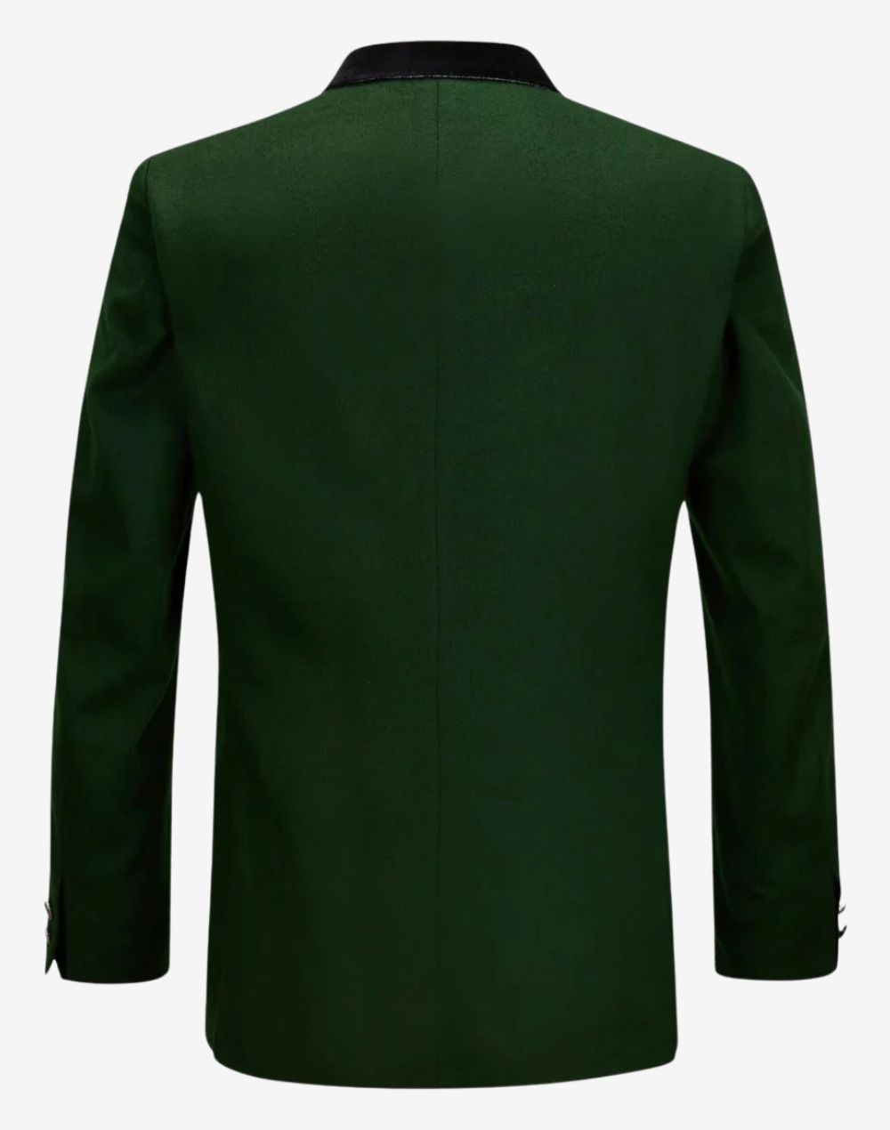 Rear view of luxury Bavarian trachten jacket showing clean back panel, structured tailoring and traditional Oktoberfest inspired design