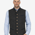 Model wearing authentic German Trachten vest with traditional Bavarian Oktoberfest style