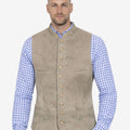 Mens Beige Suede Trachten Vest