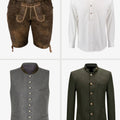Men's Lederhosen Set with Belt Buckle & Side Lace Detail