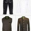 Men's Leather Bundhosen Set with Lace-Side Detailing