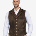 Rustic Suede Mens Oktoberfest Waistcoat