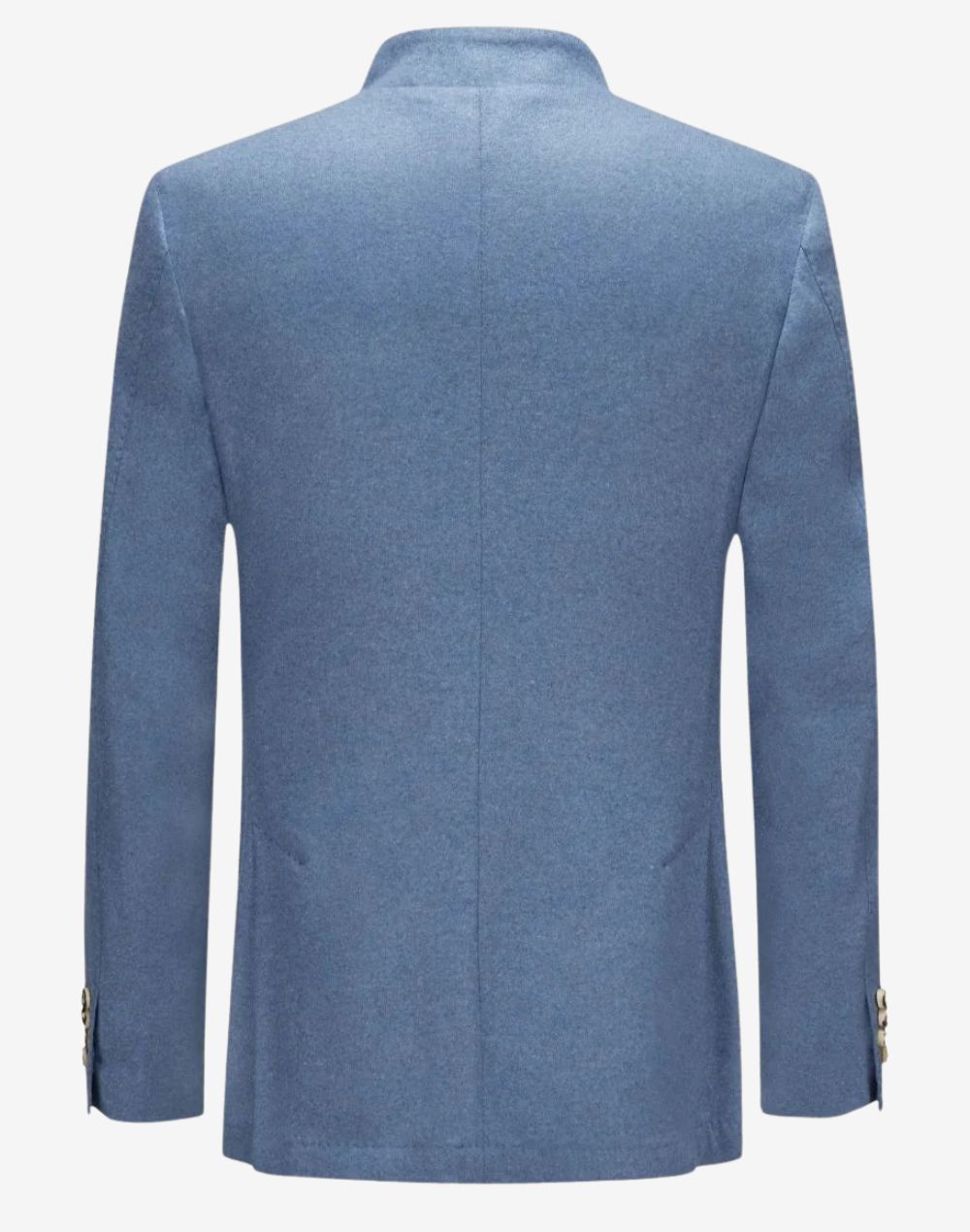 Back view of traditional German trachten jacket for men showing structured rear tailoring, clean lines and authentic alpine style finish
