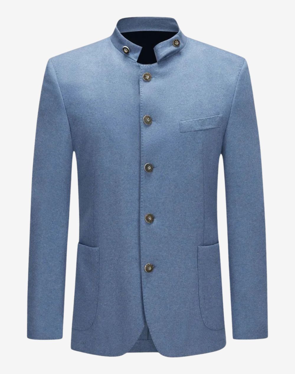 traditional German trachten jacket for men featuring stand collar, horn style buttons and classic Bavarian tailored fit