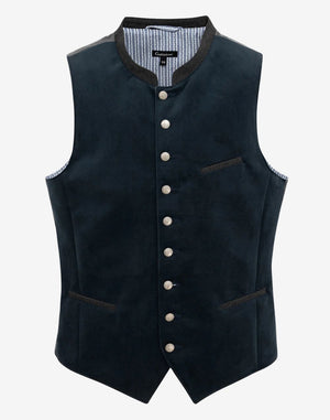 traditional German trachten vest for men featuring classic button closure, clean front panels and alpine style