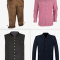 Men's Bundhosen Set with Red Checkered Shirt