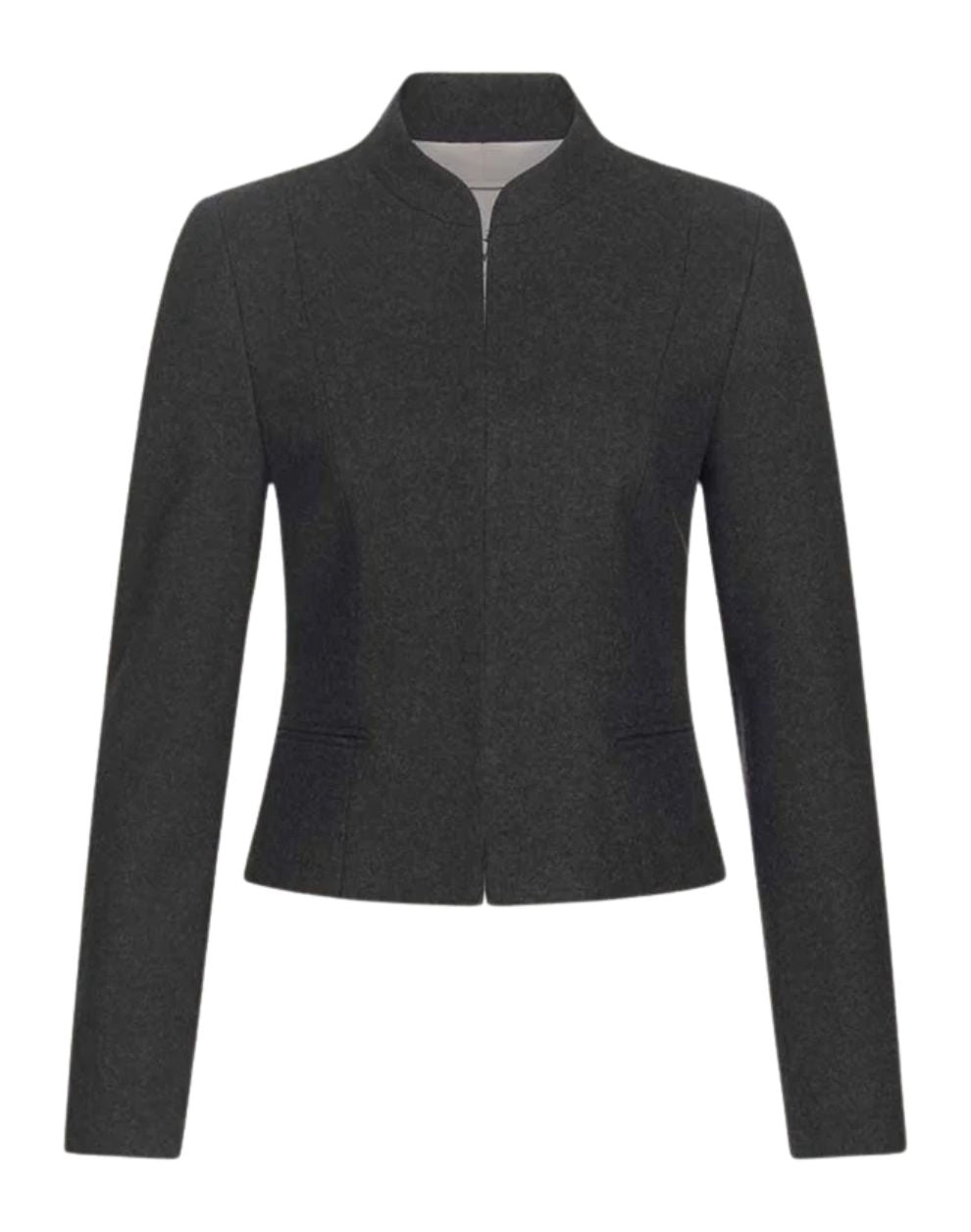 the front view of Dark gray jacket on a white background