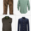 Men's Bundhosen Set with Green Checkered Shirt